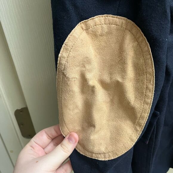 VTG Pendleton 100% Wool Navy Blue Structured Blazer w/ Suede Elbow Patches SZ 46 - Picture 6 of 8